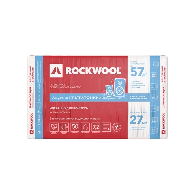 Rockwool Акустик Баттс ПРО Ультратонкий 27 мм